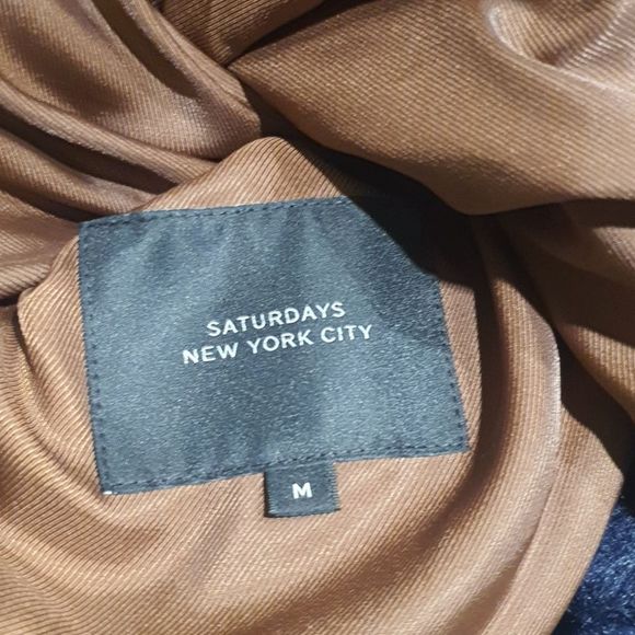 Saturdays Nyc Goose Shaggy Wool Bomber M - Picture 2 of 4